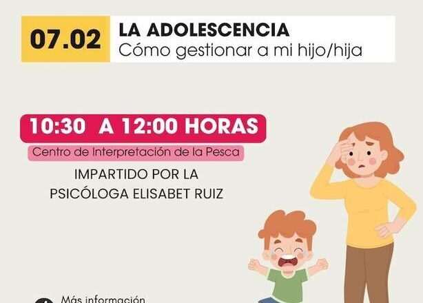 La Escuela de Familia de Adra organiza el coloquio ‘Cómo gestionar a mi hijo/a’ el 7 de febrero.