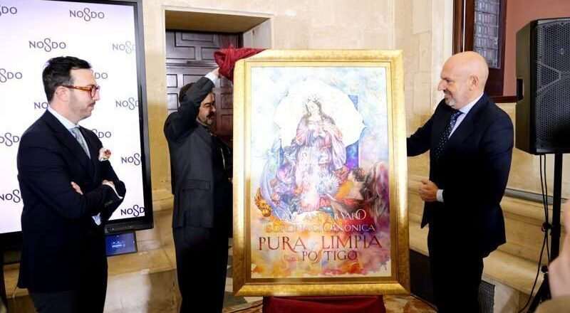 Presentación del cartel conmemorativo del XXV aniversario de la coronación de la Pura y Limpia del Postigo en Sevilla
