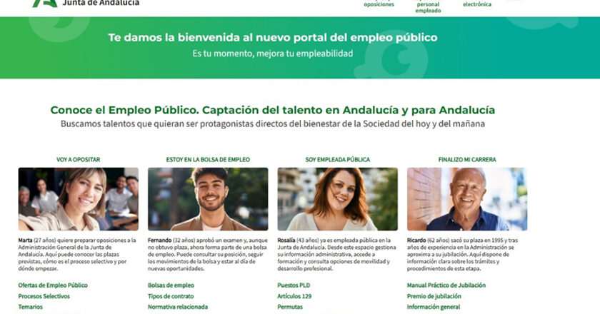 Nuevo portal de empleo público de la Junta con diseño accesible e intuitivo