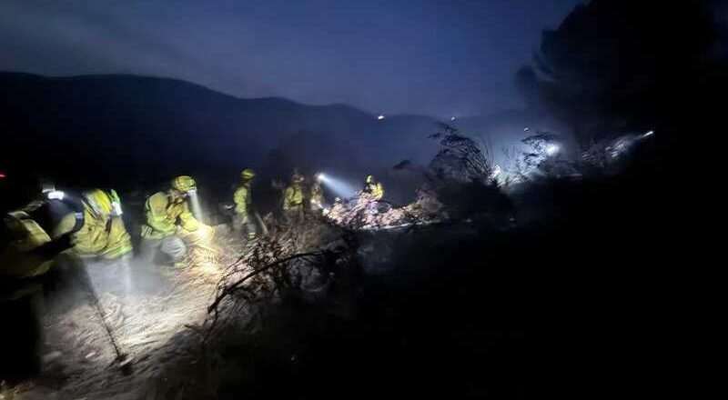 Apagado el incendio forestal en la Cuenca Minera de Huelva con la intervención de 21 efectivos del Infoca