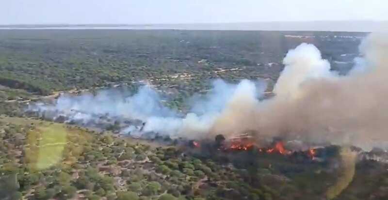 Se reporta un segundo incendio en Marismillas, Almonte, que necesita la intervención de dos helicópteros