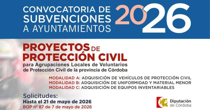 Diputación lanza convocatoria de subvenciones para protección civil