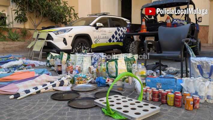 Siete personas denunciadas por venta ilegal y ocupación del espacio público en la playa La Malagueta