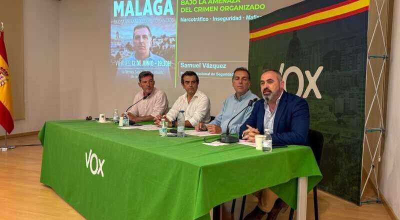 Vox califica a Málaga como el epicentro del crimen organizado en Europa y cuestiona la omisión política