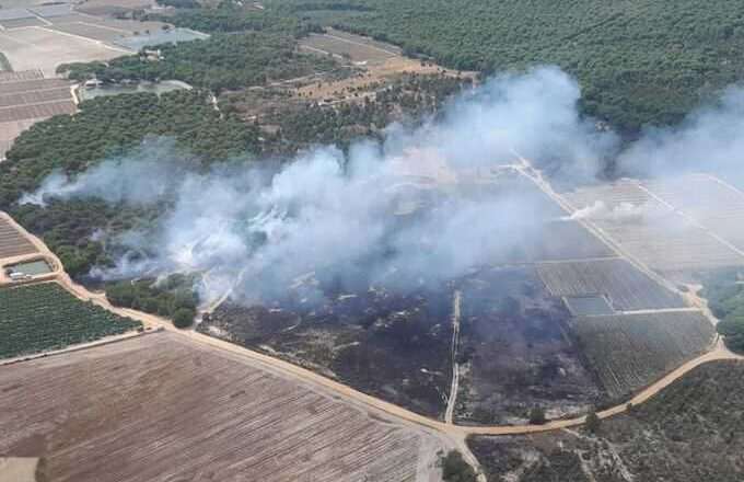 Incendio en El Pilonar de Lucena del Puerto estabilizado