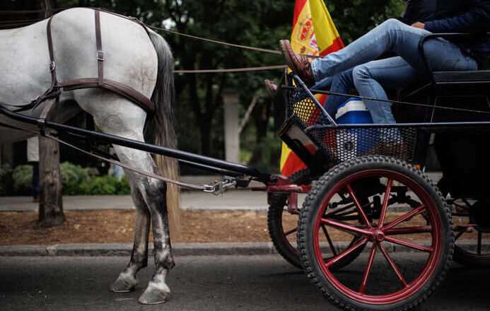 Dos mujeres sufren heridas leves al volcar un coche de caballos en Fuengirola