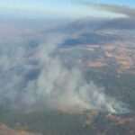 La Junta declara la fase de emergencia 1 por el incendio forestal en Niebla con diez medios aéreos en acción