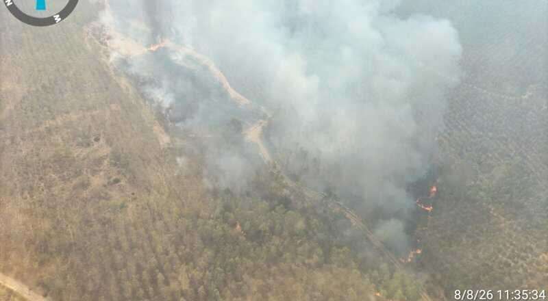 Incendio forestal en Almonaster La Real bajo control