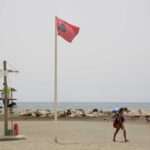 Playas de San Julián, Guadalmar, La Misericordia, Sacaba, San Andrés y El Palo con bandera roja y cierre de baños