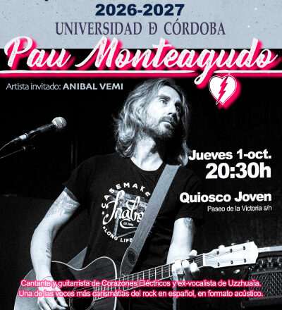 Pau Monteagudo encabeza el Concierto Alternativo de Apertura del Curso 2026-27