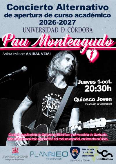 Pau Monteagudo encabeza el Concierto Alternativo de Apertura del Curso 2026-27